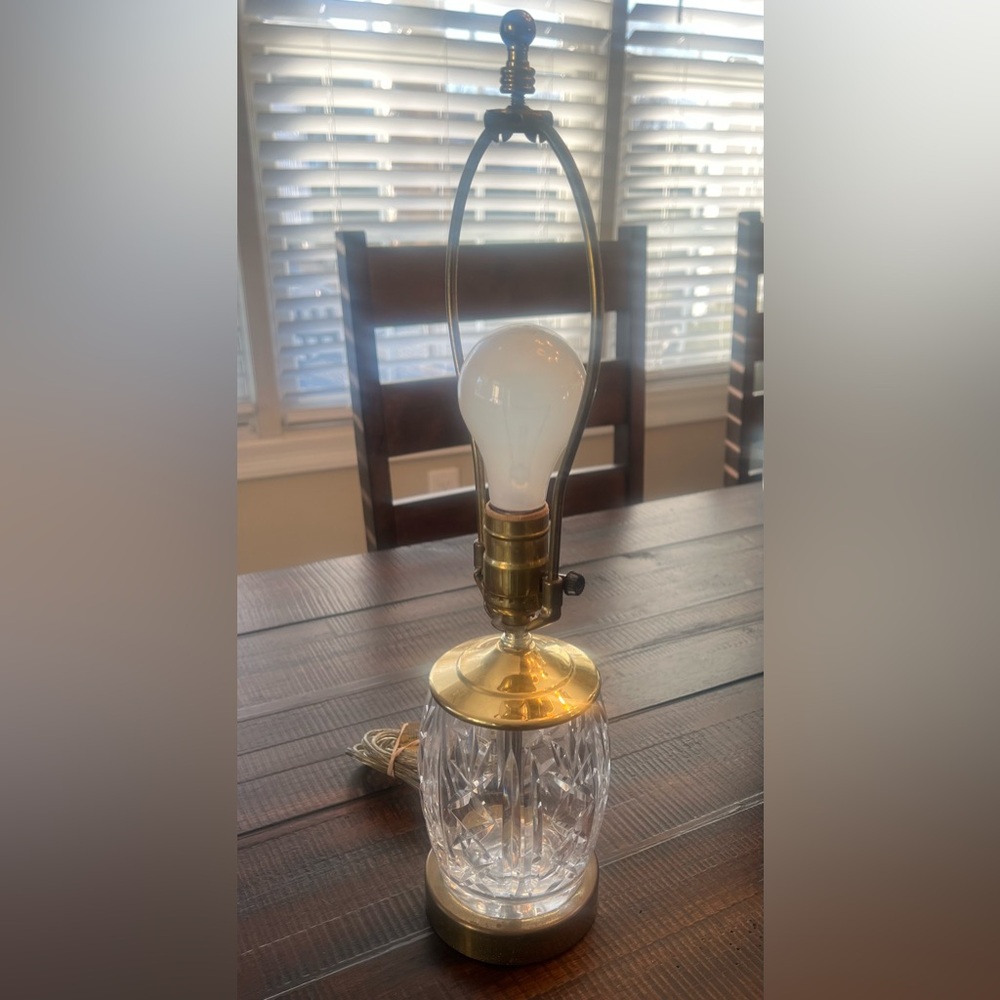 Waterford Elegant Crystal and Brass Table Lamp